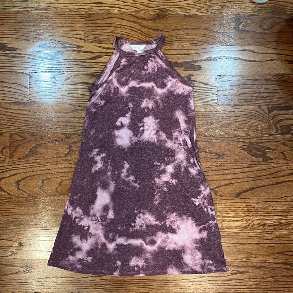 R+R Tie-dye halter girls size L (12/14) purple dress.